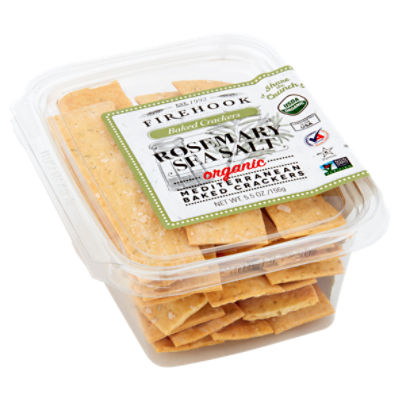 Firehook Rosemary Sea Salt Organic Mediterranean Baked Crackers, 5.5 oz