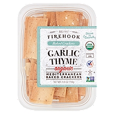 Firehook Garlic Thyme Organic Mediterranean Baked Crackers, 5.5 oz