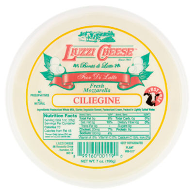 Liuzzi Cheese Fresh Mozzarella Ciliegine, 7 oz