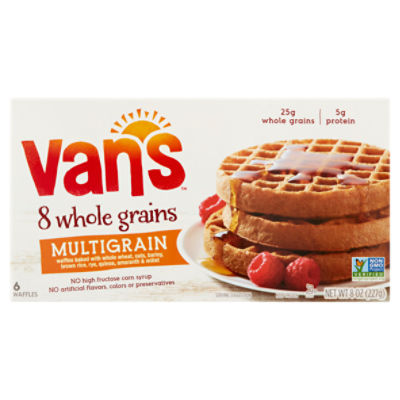 Van's 8 Whole Grains Multigrain Waffles, 6 count, 8 oz