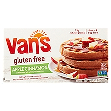Van's Gluten Free Apple Cinnamon Waffles, 6 count, 9 oz