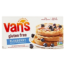 Van's Gluten Free Blueberry Waffles, 6 count, 9 oz, 9 Ounce