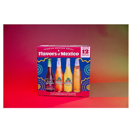 Flavors of Mexico Premium Mexican Sodas, 12 count, 4.52 qt