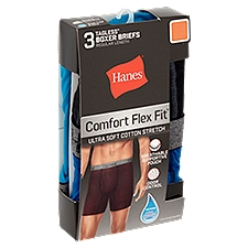 Hanes Comfort Flex Fit Men's Regular Length Tagless Boxer Briefs, Assorted, XL, 3 count