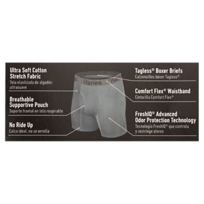 3 Pack Men's Cotton Underwear TAGless Boxer Briefs with Comfort Flex  Waistband
