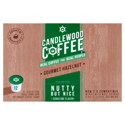 Candlewood Coffee Gourmet Hazelnut Nutty But Nice 100% Arabica Coffee, 0.42 oz, 12 count