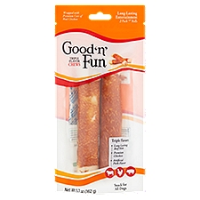 Good 'n' Fun 7'' Rolls Triple Flavor Chews Snack for All Dogs, 2 count, 5.7 oz