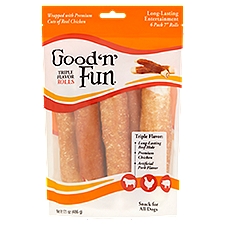 Good 'n' Fun 7'' Rolls Triple Flavor Rolls Snack for All Dogs, 6 count, 17.1 oz