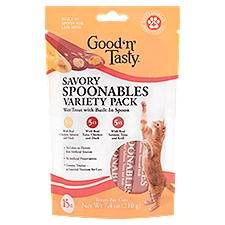 Good 'n' Tasty Savory Spoonables Treats for Cats Variety Pack, 15 count, 7.4 oz, 7.4 Ounce