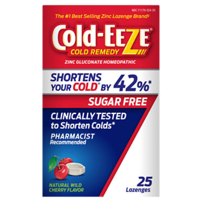 Cold-Eeze Cold Remedy Natural Wild Cherry Flavor Lozenges, 25 Count