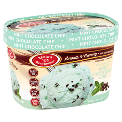 Klein's Real Kosher Mint Chocolate Chip Non-Dairy Frozen Dessert, 56 oz