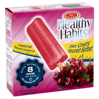 Klein's Real Kosher Healthy Habits Diet Cherry Flavored Sorbet Bars, 2.82 fl oz, 8 count