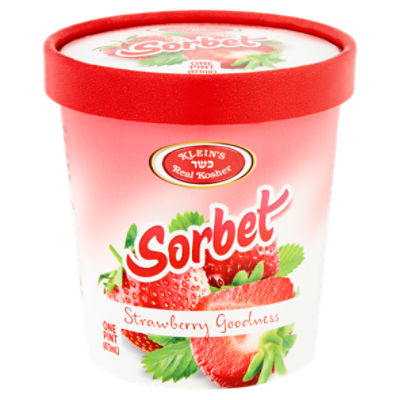 Klein's Real Kosher Strawberry Goodness Sorbet, one pint