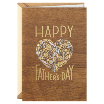 Hallmark Signature Wood Fathers Day Card for Dad (Nuts and Bolts Heart)