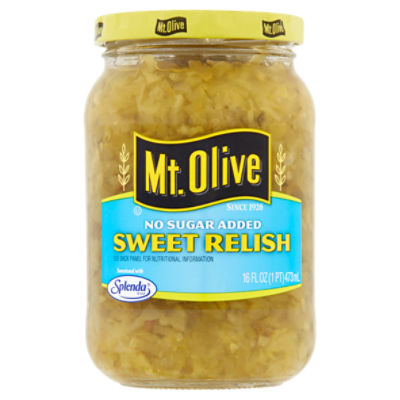 Mt. Olive No Sugar Added Sweet Relish, 16 fl oz, 16 Fluid ounce