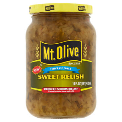 Mt. Olive Hint of Salt Sweet Relish, 16 fl oz, 16 Fluid ounce