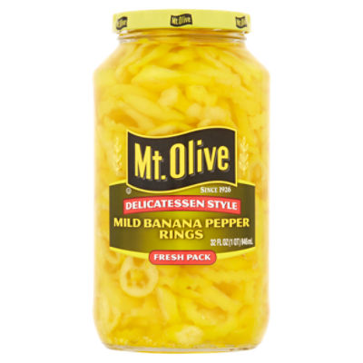 Mt. Olive Delicatessen Style Mild Banana Pepper Rings, 32 fl oz