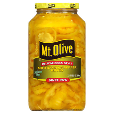 Mt. Olive Delicatessen Style Mild Banana Pepper Rings, 32 fl oz