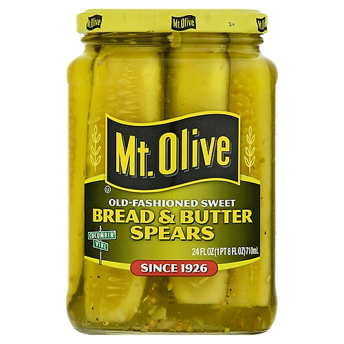 Mt. Olive Old-Fashioned Sweet Bread & Butter Spears, 24 fl oz