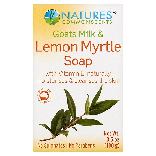Natures Commonscents Goats Milk & Lemon Myrtle Soap, 3.5 oz
This natural soap contains Goats Milk and Lemon Myrtle oil which gently moisturises and cleanses the skin.