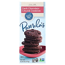 Pamela's Gluten Free Dark Chocolate Chunk Cookies, 6.25 oz