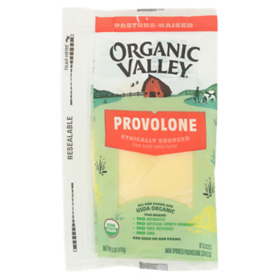 Organic Valley Non-Smoked Provolone Cheese, 8 count, 6 oz