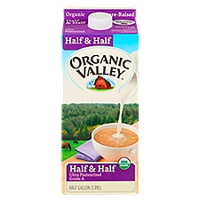 Organic Valley Half and Half, Ultra Pasteurized Organic, 64 Ounce