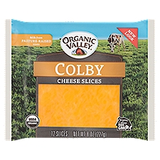 Organic Valley Organic Colby, Cheese Slices, 8 Ounce