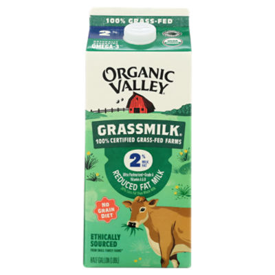 Organic Valley Grassmilk Reduced Fat Milk, half gallon, 64 Fluid ounce