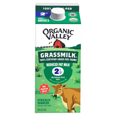 Organic Valley Grassmilk Organic 2 Milkfat Reduced Fat Milk, half gallon
