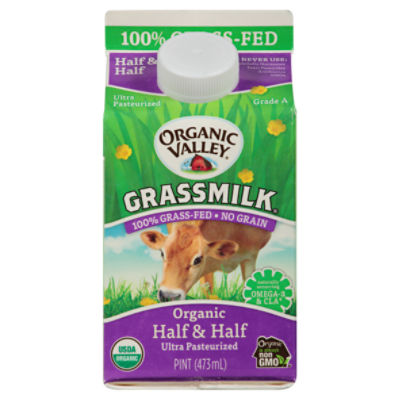 Organic Valley Grassmilk Organic Half and Half, 16 oz, 15.99 Fluid ounce