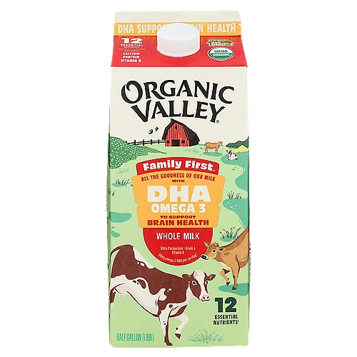 Organic Valley, Family First Omega Whole Organic Milk, 64 oz