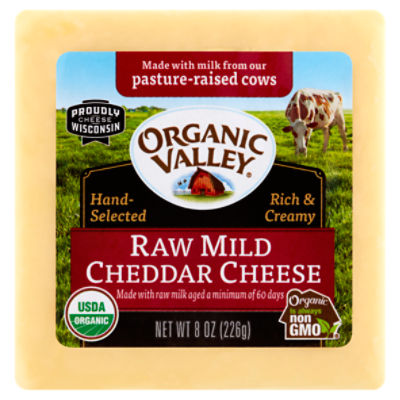 Organic Valley Raw Mild Cheddar Cheese, 8 oz