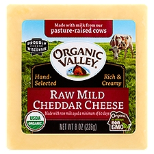 Organic Valley Raw Mild Cheddar Cheese, 8 oz