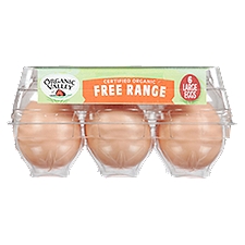Organic Valley Large Brown Free Range Organic Eggs, 6 Each