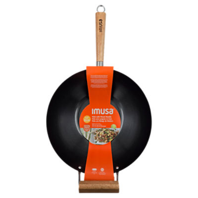 Imusa Wok 14 Inch with Coated Wood Handles, 1 each