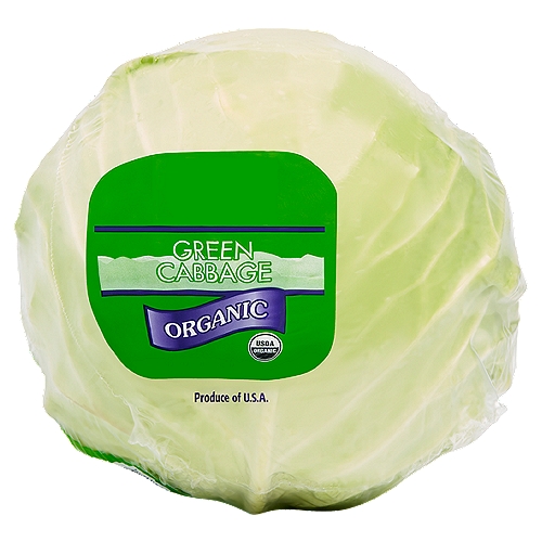 Organic Green Cabbage, 1 ct, 3.5 pound