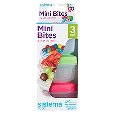Sistema To Go 4.39 oz Mini Bites, Containers, 3 Each