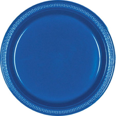 Amscan Elegant Touch Bright Royal Blue 9in Plastic Plates, 20 count, 20 Each