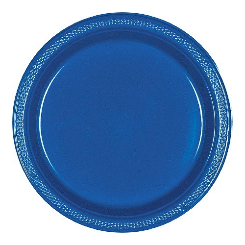 Amscan Elegant Touch Bright Royal Blue 9in Plastic Plates, 20 count