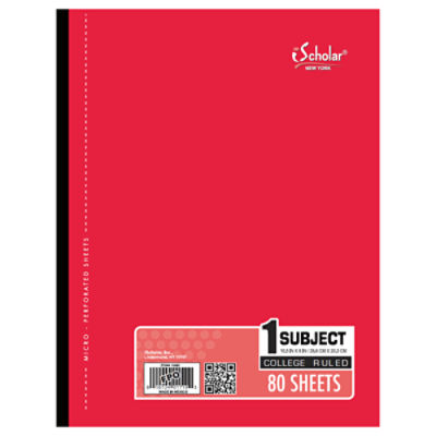 iScholar Coil-Less 1 Subject Notebook College Ruled, 80 Sheets