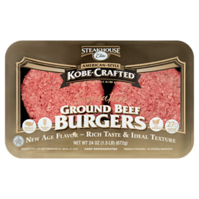 Steakhouse Elite Signature American-Style Kobe-Crafted Ground Beef Burgers, 24 oz