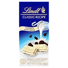 Lindt Classic Recipe Cookies and Creme with Chocolate Cookie Pieces, White Chocolate, 4.2 Ounce