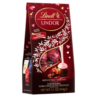 Lindt Lindor Strawberry Dark Chocolate Truffles Limited Edition, 5.1 oz