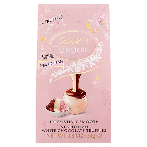 Lindt Lindor Neapolitan White Chocolate Truffles Limited Edition, 2 count, 0.8 oz