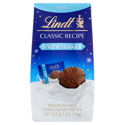 Lindt Classic Recipe Snowflakes Premium Milk Chocolate Pieces, 4.2 oz