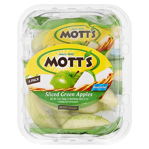 Mott's Sliced Green Apples, 2 oz, 6 count