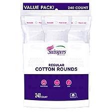Swisspers Regular Cotton Rounds Value Pack!, 240 count, 240 Each