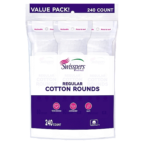Swisspers Regular Cotton Rounds Value Pack!, 240 count