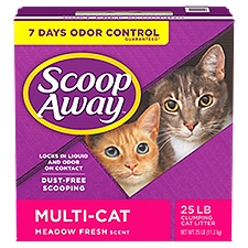 Scoop Away Multi-Cat Clumping Cat Litter, Meadow Fresh Scent, 25 Pounds, 25 Pound